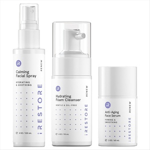 image:imageiRESTORE 3Step Skincare Set Red Light Therapy Essentials Kit Renew Trio Includes Hydrating Cleanser  Facial Spray  AntiAging Face Serum Works Best with iRESTORE Red Light Therapy Mask