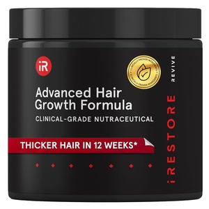 image:imageiRestore Advanced Hair Growth Supplement for Women with Lustriva Hair Vitamins for Faster Hair Regrowth Best for Hair Loss and Thinning 1 Month Supply  1 Count Pack of 1  BlackPack of 1