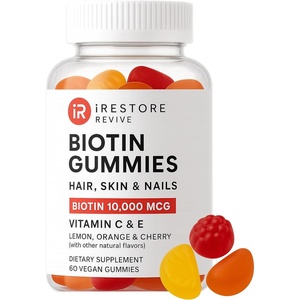 image:imageiRestore Hair Gummy Vitamins Vegan Biotin Gummies for Hair Skin and Nails Hair Growth Gummies for Women amp Men Biotin 10000mcg 3PK1